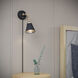 Edith 9 inch 60 watt Matte Black/Vintage Brass Swing Arm Sconce Wall Light